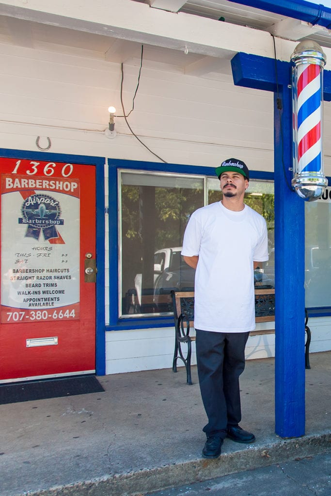 Marc Saavedra of Airport Barber Shop, Ukiah, CA
